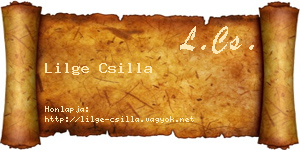 Lilge Csilla névjegykártya